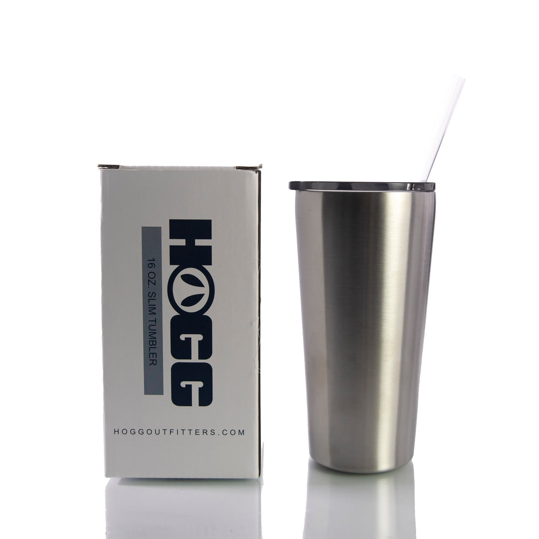 16oz Custom Slim Tumbler w/Straw