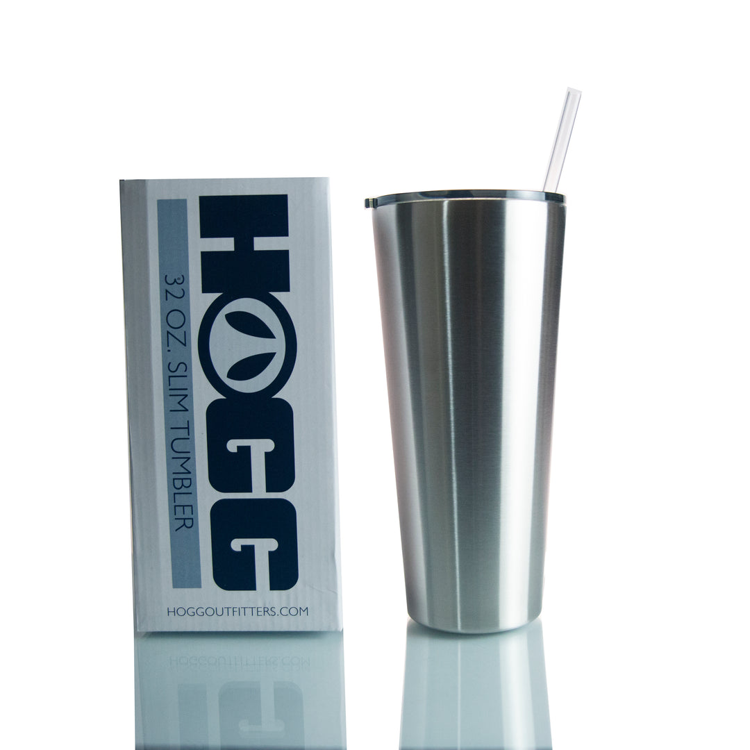 32oz Custom Slim Tumbler w/Straw